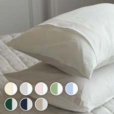 [클라르하임] 스누즈 순면 자루형 베개커버 2개SET 50*70, 사이즈:50*70 / 색상:올리브그린, 컬러:올리브그린