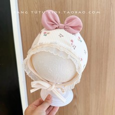 嬰兒帽子春秋女寶寶護耳帽洋氣公主新生兒胎帽護囟門防風保暖秋冬