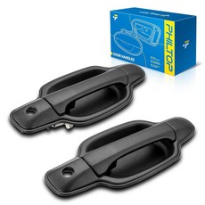 PHILTOP 외부 크롬 도어 핸들 전면 왼쪽 및 오른쪽 2개 2001-2004 토요타 타코마 교체 # 69MX 768MX 6922035030 6921035030 T, Exterior-FL & FR-Black-2Pcs