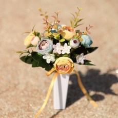 화사한 소형 조화 가짜 인테리어 인조꽃 작은 미니 꽃다발 86747EA 1(EA), 러난핑크