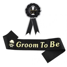 Ancnoz Groom Bride to Be 새시 브로치 핀 세트 처녀 결혼식 약혼 파티 장식용 블랙. 소형
