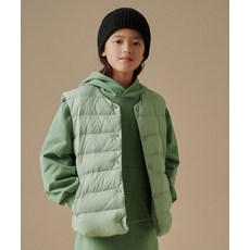 무신사 스탠다드 MUSINSA STANDARD KIDS 라운드 넥 라이트 다운 베스트 [더스티 민트] MKBDVBK15-UM 475413