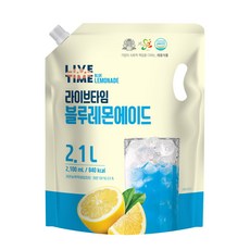 [태웅식품본사] 라이브타임 블루레몬에이드 '카페에서 마시던 감성에이드 이젠 집에서! 6월 특가' '색감부터 기분 좋아지는 블루레몬 홈카페용 상큼한 청량 과일음료 대용량', 1개, 2.1L