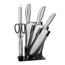 日式不鏽鋼廚師刀具套組 (6/7/8件) - 主廚刀、菜刀、水果刀完整組合, 6in1 日本Asakh SK5刀, 1個