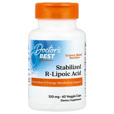 닥터스베스트 BioEnhanced Na-RALA 함유 안정화 R-리포산 100mg 베지 캡슐 60정, 1개