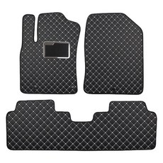 지엠지모터스 차량용 카매트 바닥 장판 시공효과 플로어매트 1열 + 2열 세트, 현대_소나타 디엣지 하이브리드(24년~), 블랙앤화이트스티치