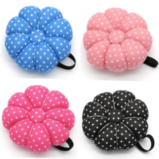 손목스트랩형 플라워 핀쿠션 바느질 홀더 밴드 호박, 핑크 UK00840