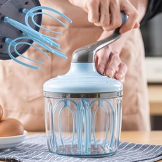 手搖式高效蛋白打發器 輕鬆不費力 半自動打蛋器 烘焙工具 打奶油機 蛋清發泡攪拌器【ZH0105】 約翰家庭百貨, 1個
