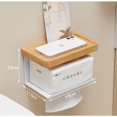 【開發票/統編】洗手間紙巾架 捲紙架 浴室收納 實木紙巾盒 廁所手紙架 衛生間實木免打孔雙捲紙架 創意手機置物架 實木紙巾架teddy6, M款白色, 1個