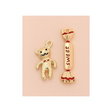 퀼트스타 스윗 베어 참장식 세트, 1개, 골드