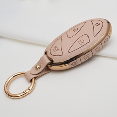 아이오닉9 쏘나타 싼타페 코나 호환 TPU 프리미엄 가죽 자동차 스마트 키 케이스 키홀더, 8버튼TL62, 아이보리