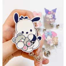 간호사테이프걸이 간호사 캐릭터 릴홀더 이름표 클립 사원증 출입증 플라스타걸이, 클립형, 3.곰인형보라