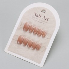 穿戴甲片高級感秋季貓眼紫邊愛心法式美甲片可拆卸爆款假指甲貼片, 1個, BS2091短短T:工具包款