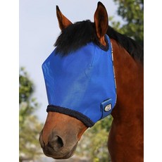 Harrison Howard 올 라운드 메시 말 플라이 마스크 UV 보호 플리스 패딩 엣지 시그니처 블루 L, Full (Large)