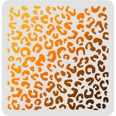 PET 레오파드 스프레이 플라워 공템 스텐실 정사각형 재사용 가능 공예 가구 패브릭 DIY용 1개 300mm x 300mm