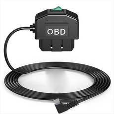 대시 캠 OBD 하드 와이어 키트 대시 카메라 USB 타입 C 하드 와이어 키트 Dashcam 용 OBD 전원 케이블 12-24V ~ 5V/3A, 검은색