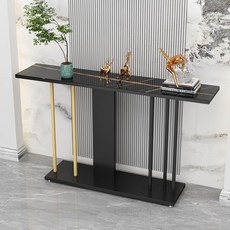YAPOGI 모던 콘솔 화장대 테이블 현관 복도 거실 장식장 높은, 블랙 100×30×80cm
