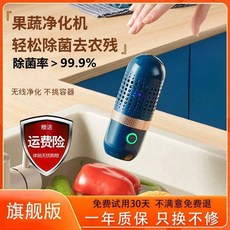 야채과일세척기 초음파세척기 가정용 휴대용 무선충전, C. 보석 블루-플래그십 I+세척