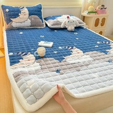 얇은토퍼 미끄럼 방지 겨울 가을 시트 싱글, 1cm, 굿 나이트 문