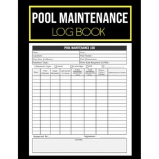 수영장 유지보수 기록부 가정 호텔 및 상업용 수영장을 위한 일일 청소 체크리스트 pH 염소 브로민 알칼리도 경도 추적