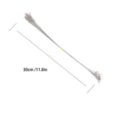20PCS 슬리버 안티 물린 강철 낚시 라인 스틸 와이어 리더 회전 액세서리 코어 가죽 끈 15CM-30CM, 02 Sliver 30cm, 02 Sliver 30cm