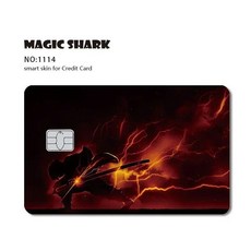 귀멸의칼날 애니메이션악마 슬레이어 3M 무광택 PVC 스티커 필름 스킨 커버 직불 신용 카드, Small Chip, Y