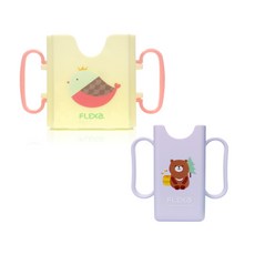 플렉사 우듀우듀홀더 + 미니팩 홀더 세트 케이스, 1개, 플렉사 우유두유홀더(옐로우_버드)+미니팩홀더(퍼플_곰)