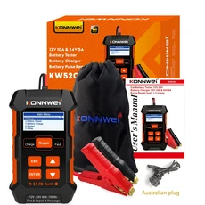 납품전문 산업용 KW520 KONNWEI 자동차 배터리 진단 도구 12V-24V 전압 테스트 펄스 수리 100-2000CCA, 03 KW520-AU