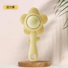 GUGUBAO 太陽花牙膠搖鈴, 太陽花牙膠搖鈴 黃色, 1個, 太陽花牙膠搖鈴 黃色