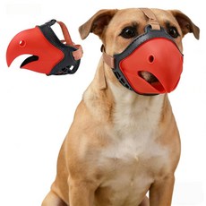 중형견을 위한 개 구 물림 방지 및 걷기 그루밍 수 방문을 조정 가능한 호크 비크 디자인의 부드러운 TPR 안전 온화하고 통기성이 뛰어납니다, Red bla, XS