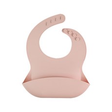 DFMEI 硅膠兒童餐具套裝嬰兒圍兜勺叉餐墊硅膠碗寶寶輔食碗餐盤七件套, 1個, 粉紅色圍兜:如圖