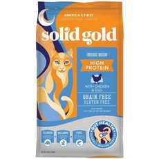 Solid Gold 素力高 Indigo Moon 無穀雞肉雞蛋 高蛋白貓飼料, 1個, 放牧鮮雞 (全齡貓), 1.36kg, 雞