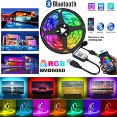 USB 2835 LED 스트립 조명 RGB 리모컨 유연한 램프 테이프 리본 TV 데스크탑 화면 백라이트 다이오드 10M, 02 2M