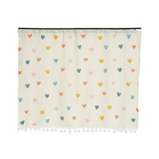 桃園出貨 汽車遮陽簾側簾嵌入式軌道車用防曬隔熱遮陽擋卡通夏日車載窗簾, 軌道雙層紗彩色愛心窗簾, 1個