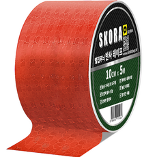 SKORA 夜光警示膠帶, 1捲, 紅色