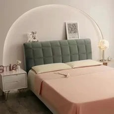 모든 항목을 포함하는 슈퍼 부드럽고 퀼트 헤드 커버 두꺼운 벨벳 솔리드 컬러 침대 뒷면 먼지, W100 x H70cm, 07 Square Dark Gray