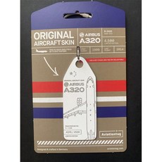퇴역 항공기 플레인 태그 키링 중국동방항공 A320 B-2400, 화이트 4370, 1개