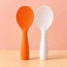리현쓰 밥알이 달라붙지 않는 세워지는 밥주걱, 1개, Orange