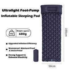 야외 캠핑용 에어매트리스 침낭 베개 초경량 에어매트 내장형 펌프 하이킹