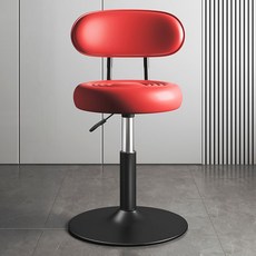 식탁 의자 홈바 의자 주방 거실 바 높은 의자 스탠드 바 의자 발걸이형, 레드B, 39-54CM, 1개