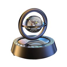 곽 씨의 자동차 실내 대시보드 자동 회전 장식 액세서리용 공기 청정기 태양 에너지 리필 가능 청정기(블랙), Black