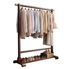 침실용 간편형 옷걸이 옷걸이 선반 월넛색 60cm, 월넛색 60cm 업그레이드