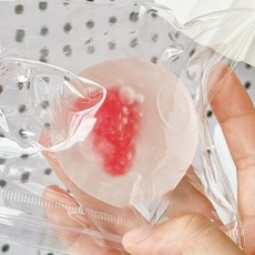 불투명 구슬 말랑이 딸기 슬랑이 PVC 파우치 지퍼백 스트레스해소 촉감 피젯토이 오피스토이, 1개, 단일