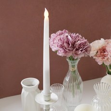 LED 롱테이퍼 가짜 초 촛불 전자 양초 캔들, 화이트