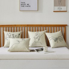 아트박스/샤이닝홈 러프 소파 쿠션커버 45x45 핸드드로잉