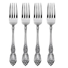 Oneida Wordsworth Everyday 샐러드 포크 18/0 스테인리스 스틸 4개 세트 실버, Dinner Forks, Set of 4