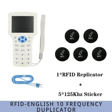 RFID 액세스 제어 카드 리더 NFC 암호화 카드 라이터 UID 칩 복사기 스마트 키 복사기 영어 10 IC/ID, 04 300CD-5T5577Sticker