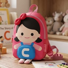 캐리 캐릭터 입체 백팩 여아용 귀여운 어린이 미니 가방 야외활동 보조 심플 슬링백