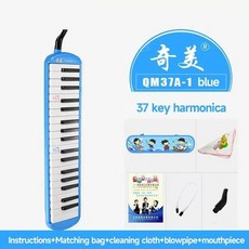 멜로디카 37 건반 입문용 교육용 케이스 가방 세트, 1개, 1 블루