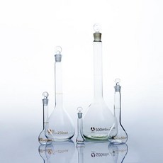 A등급 붕규산염 유리 실험실 투명 체적 플라스크 헤드 스토퍼 포함 5 ml 10, 12 500ml_01 CHINA